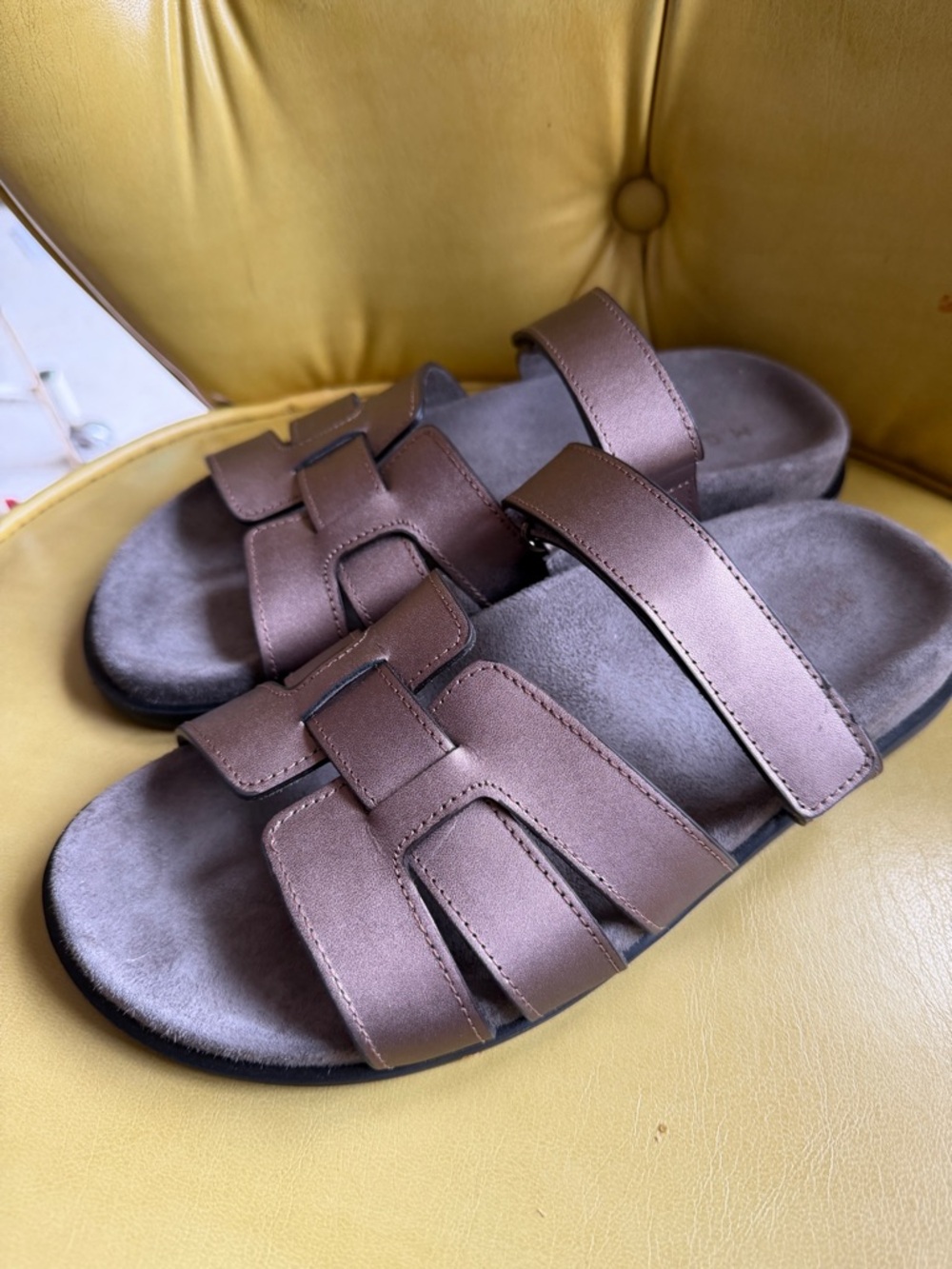 New M Gemi  Leather Slide Sandals - Casual Two-Strap Design 38 M 8 M